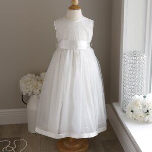 Strasburg Ivory Dress Organza and Satin Flower Girl Special Occasion NWOT